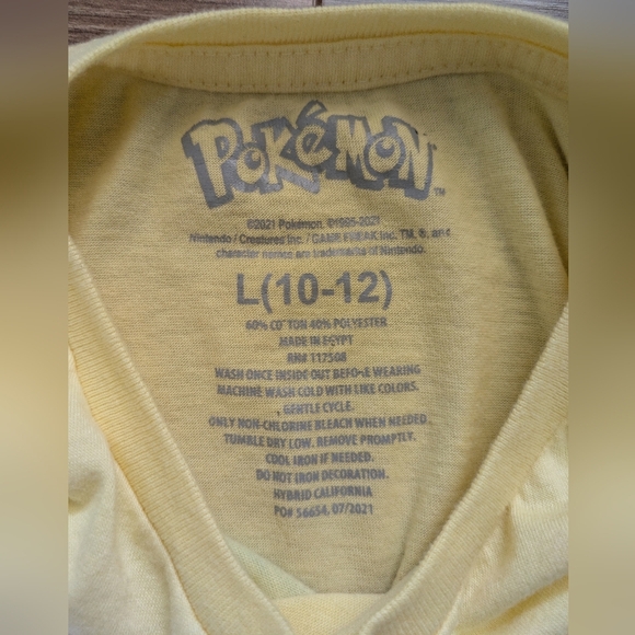 Pokemon Long Sleeve Yellow Graphic Character Tee Youth Large 10-12 - Picture 4 of 7